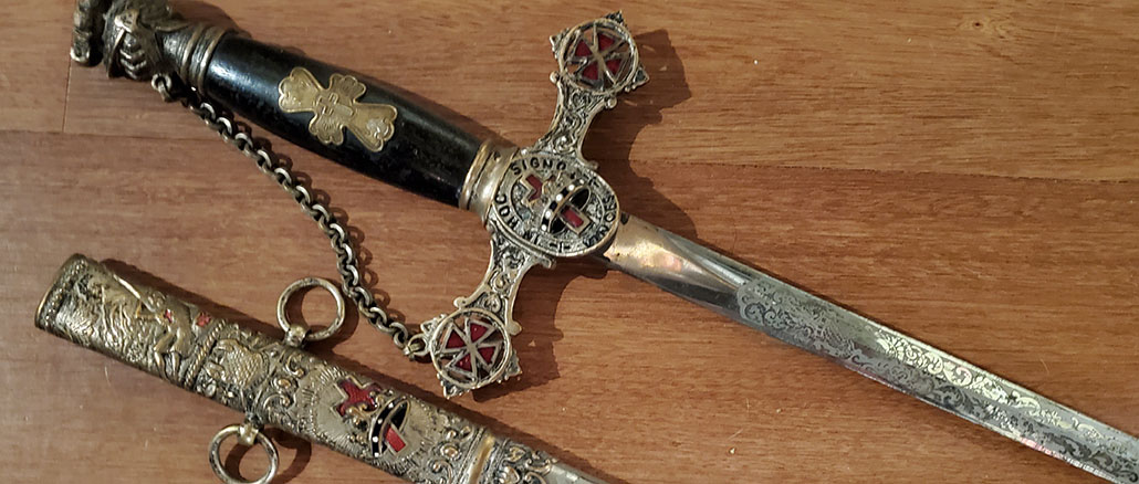 Medieval Masonic Knights Templar Crusader Mason's functional Sword with Scabbard 